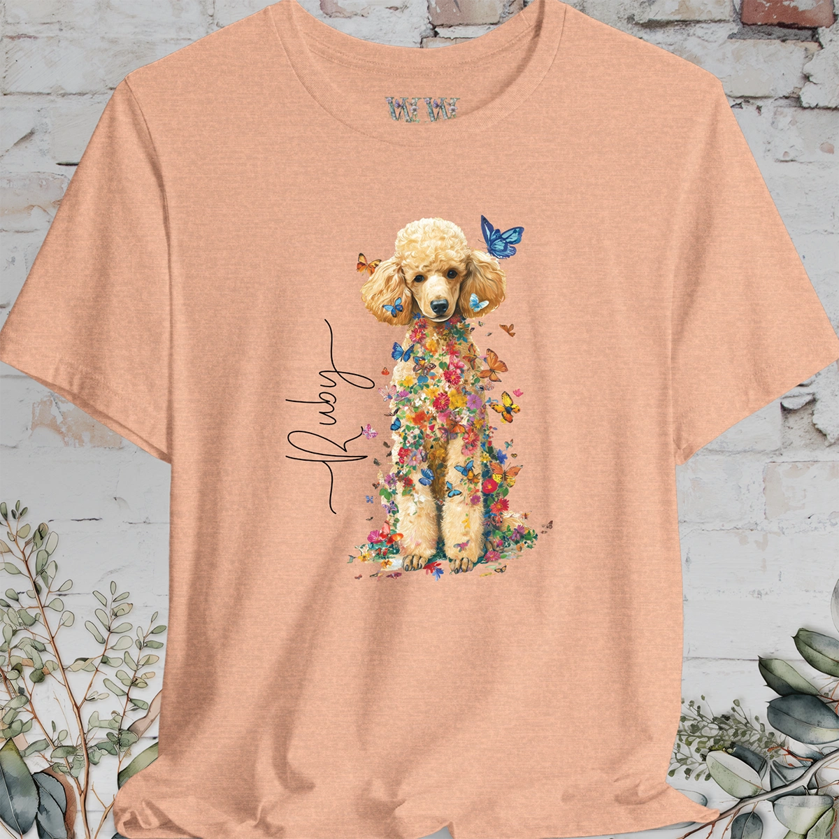 Poodle #3 Floral Personalized T shirt