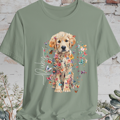 Golden Retriever Puppy Floral Personalized T shirt