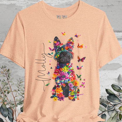 Scottish Terrier Floral Personalized T shirt