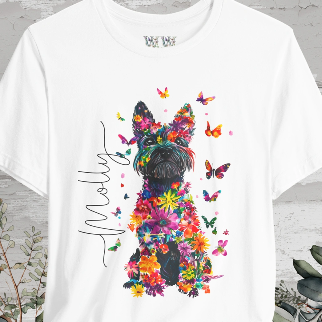 Scottish Terrier Floral Personalized T shirt