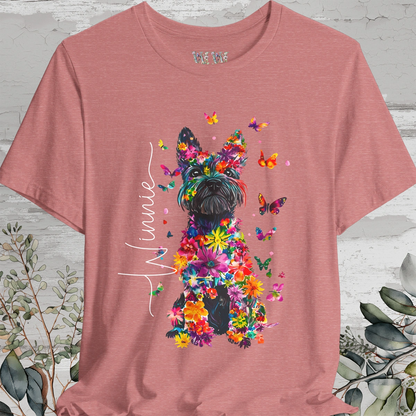 Scottish Terrier Floral Personalized T shirt