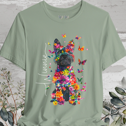 Scottish Terrier Floral Personalized T shirt