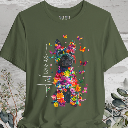 Scottish Terrier Floral Personalized T shirt