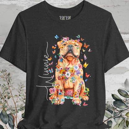 Shar Pei #2 Floral Personalized T shirt
