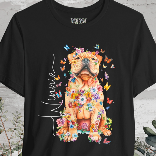 Shar Pei #2 Floral Personalized T shirt