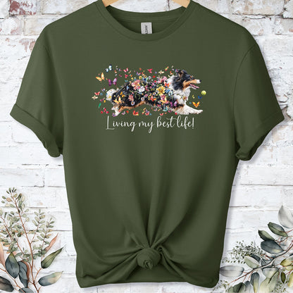 Shetland Sheepdog #2 "Living my best life" unisex T shirt