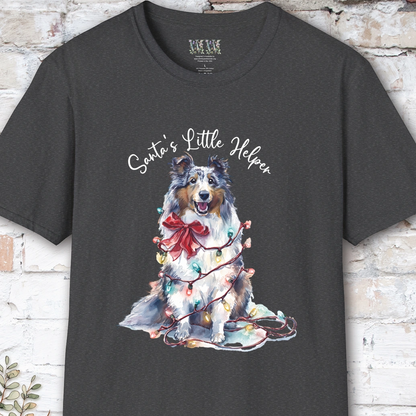 Shetland Sheepdog Santa's little helper. unisex T shirt
