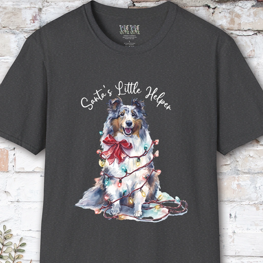 Shetland Sheepdog Santa's little helper. unisex T shirt