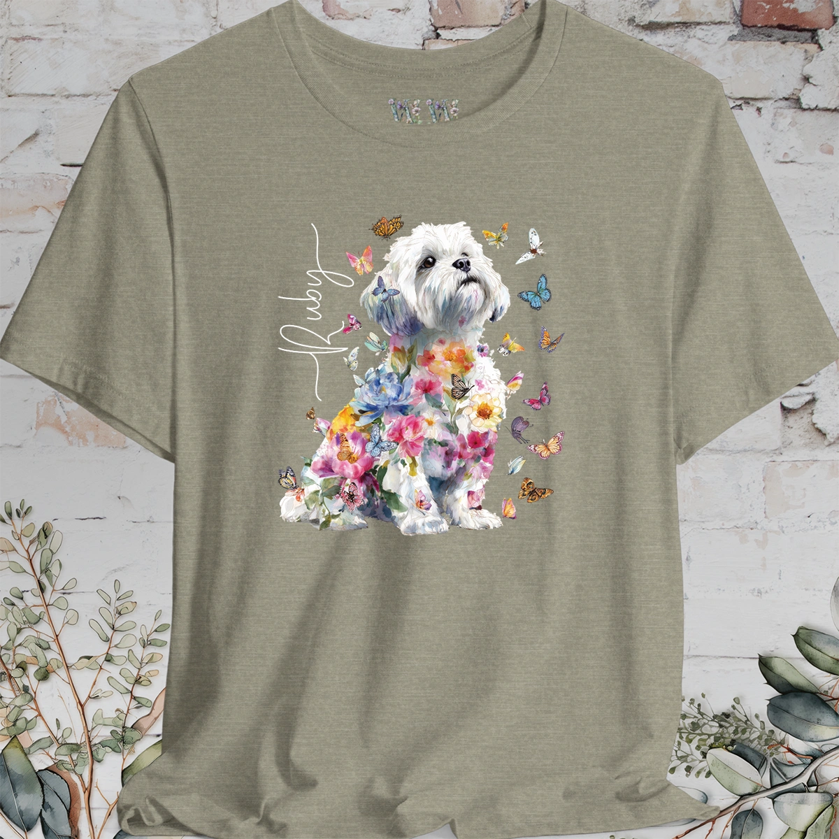 Shih Tzu #7 Floral Personalized T shirt