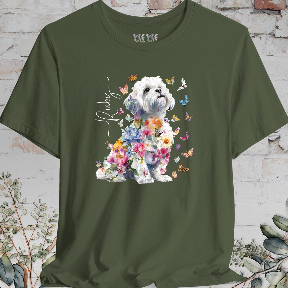 Shih Tzu #7 Floral Personalized T shirt