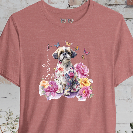Shih Tzu #1 Peony Butterfly T shirt
