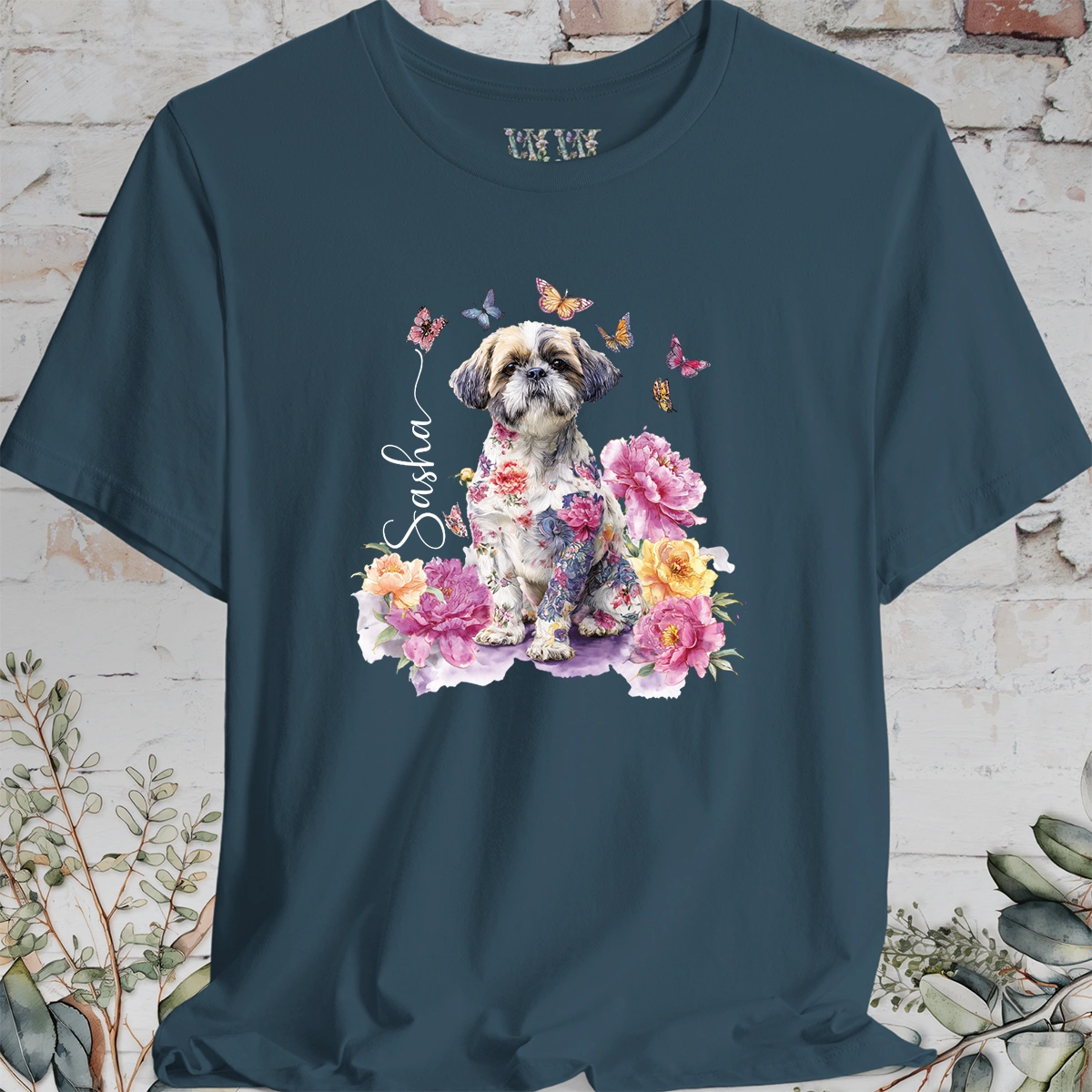 Shih Tzu #1 Peony Butterfly T shirt