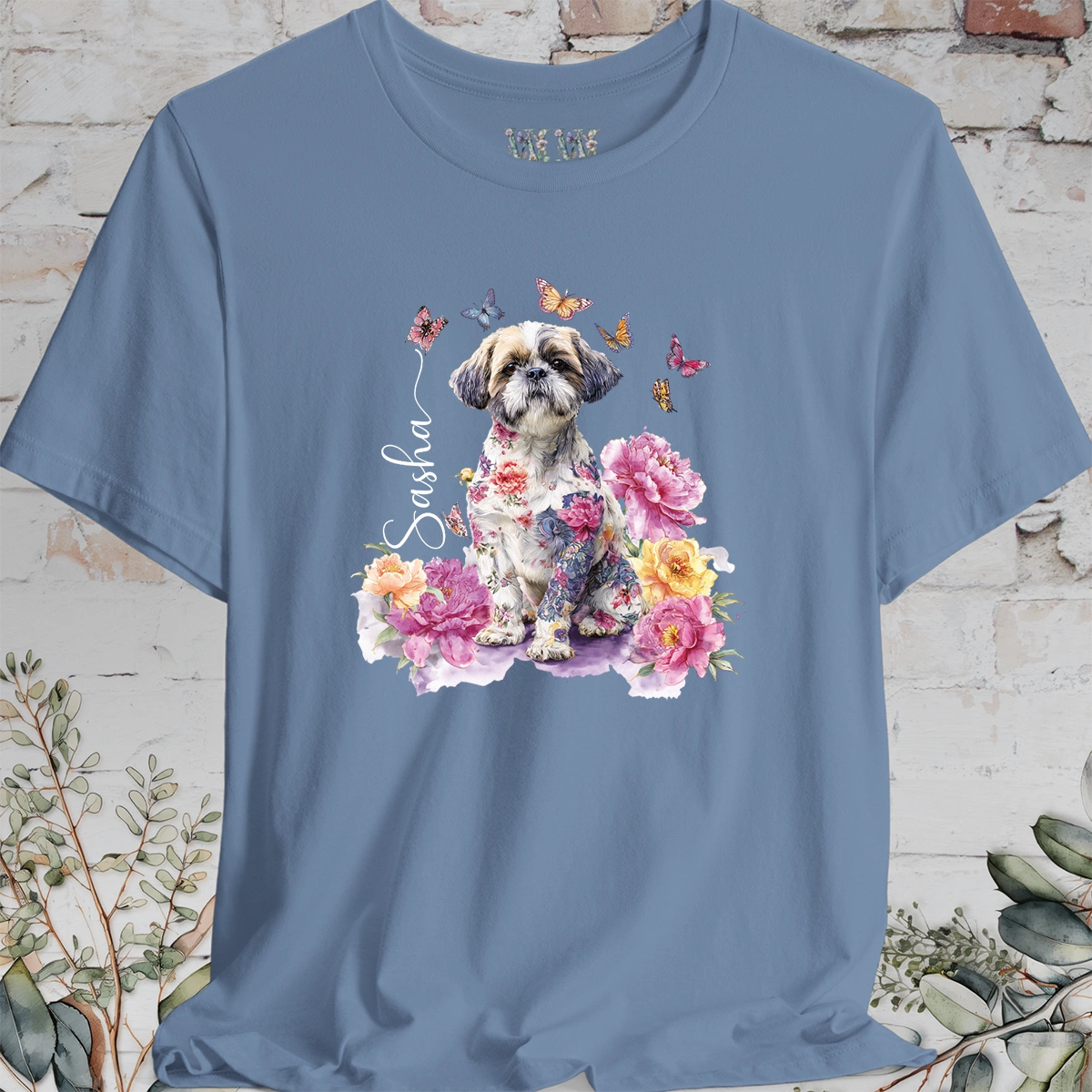 Shih Tzu #1 Peony Butterfly T shirt