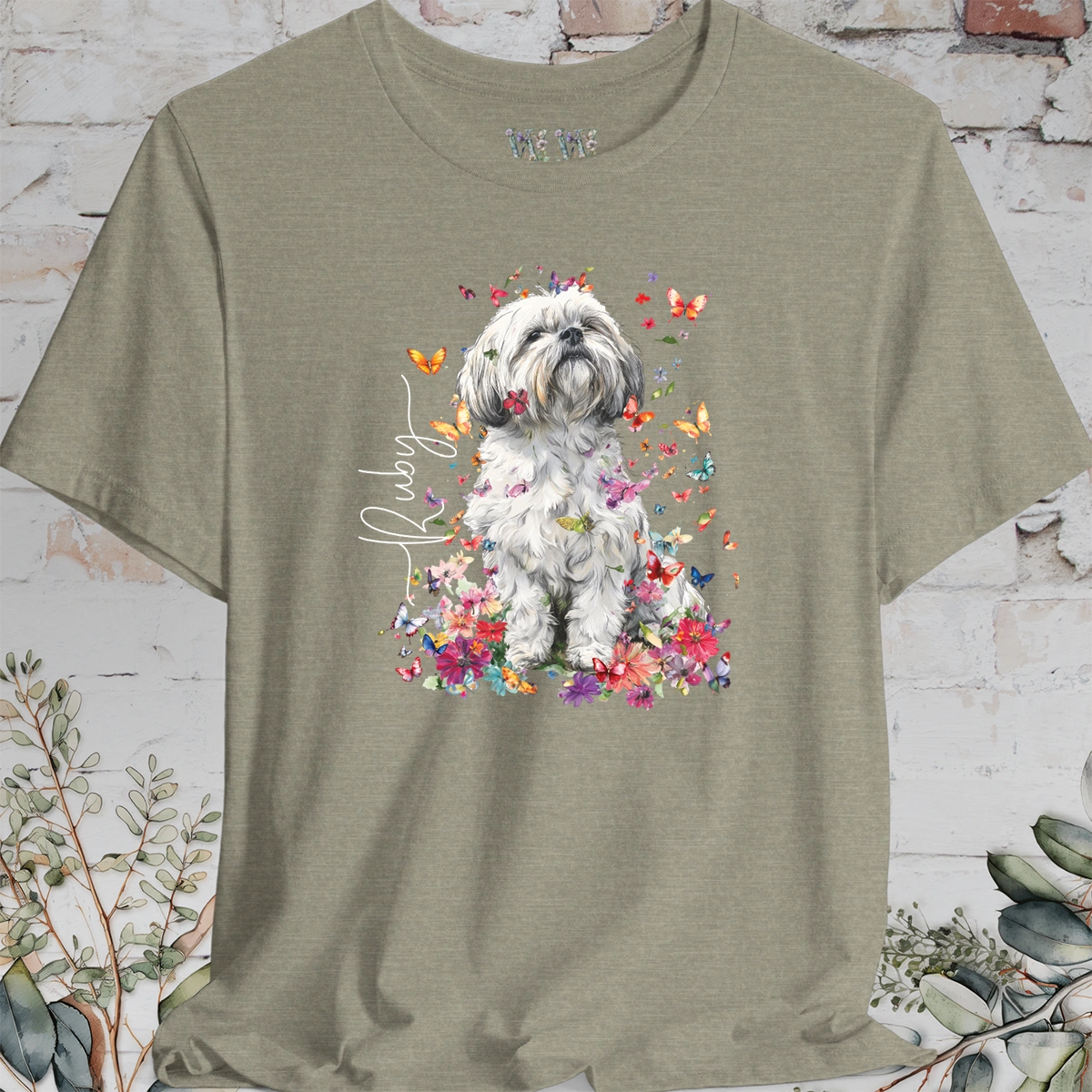 Shih Tzu #1 Floral Personalized T shirt