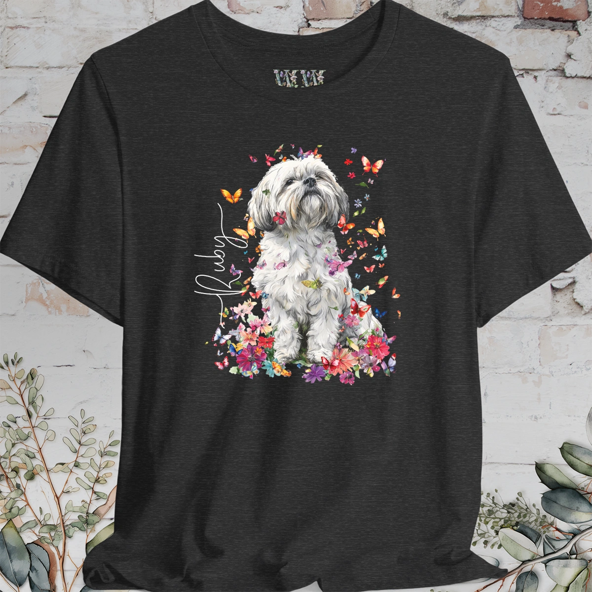 Shih Tzu #1 Floral Personalized T shirt