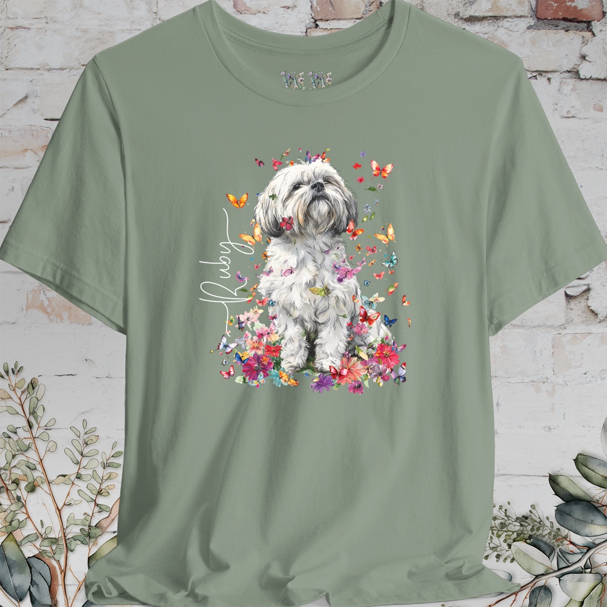 Shih Tzu #1 Floral Personalized T shirt