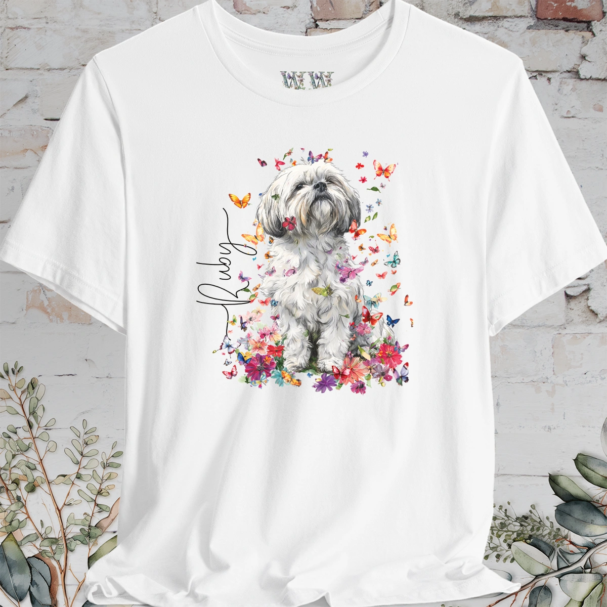 Shih Tzu #1 Floral Personalized T shirt