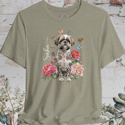 Shih Tzu #2 Peony Butterfly T shirt