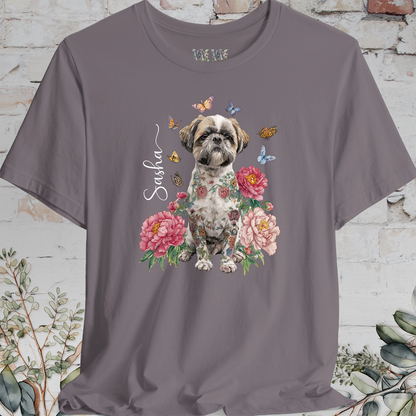 Shih Tzu #2 Peony Butterfly T shirt