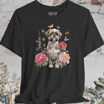 Shih Tzu #2 Peony Butterfly T shirt