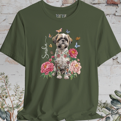 Shih Tzu #2 Peony Butterfly T shirt
