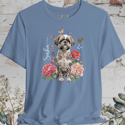 Shih Tzu #2 Peony Butterfly T shirt
