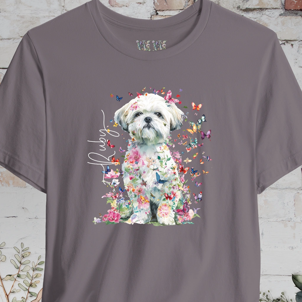 Shih Tzu #6 Floral Personalized T shirt