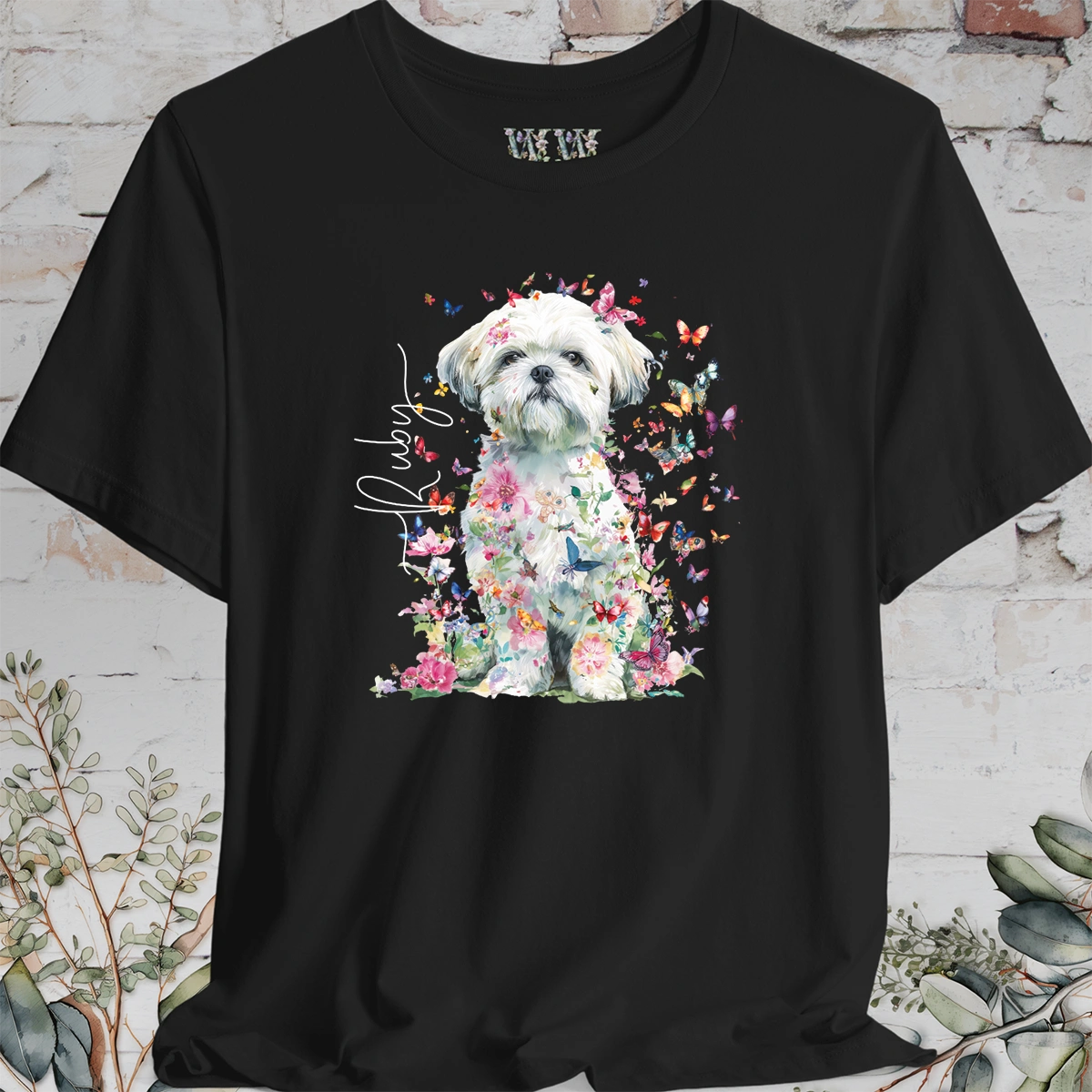 Shih Tzu #6 Floral Personalized T shirt