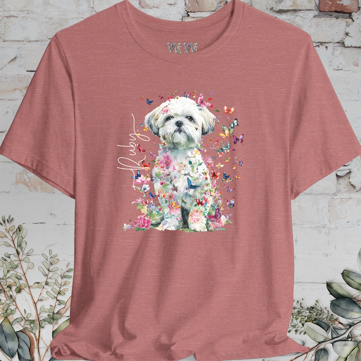 Shih Tzu #6 Floral Personalized T shirt