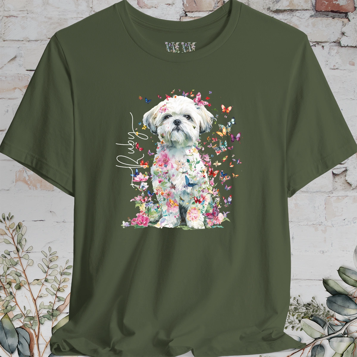 Shih Tzu #6 Floral Personalized T shirt