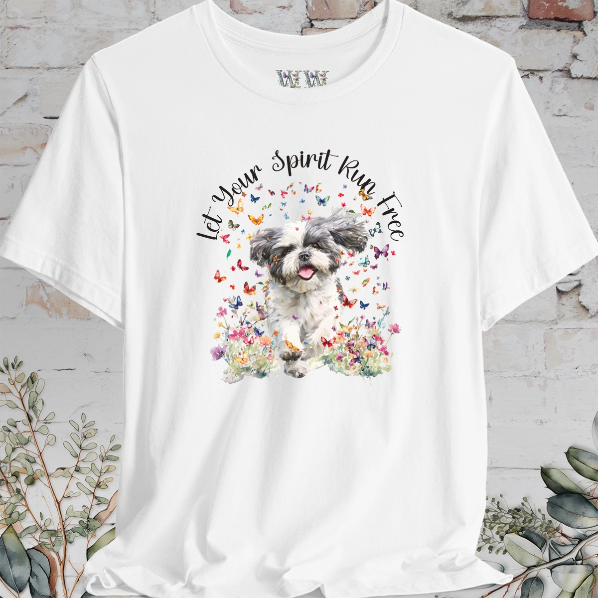 Shih Tzu #6 'Let your spirit run free' T shirt