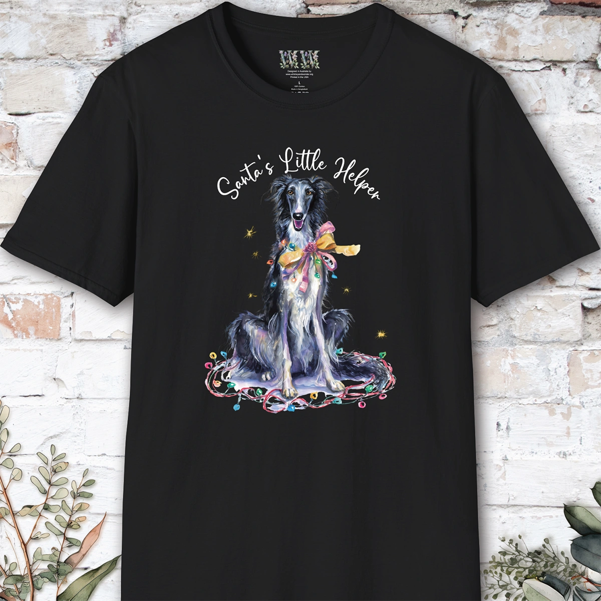 Silken Windhound #1 Santa's little helper. unisex T shirt