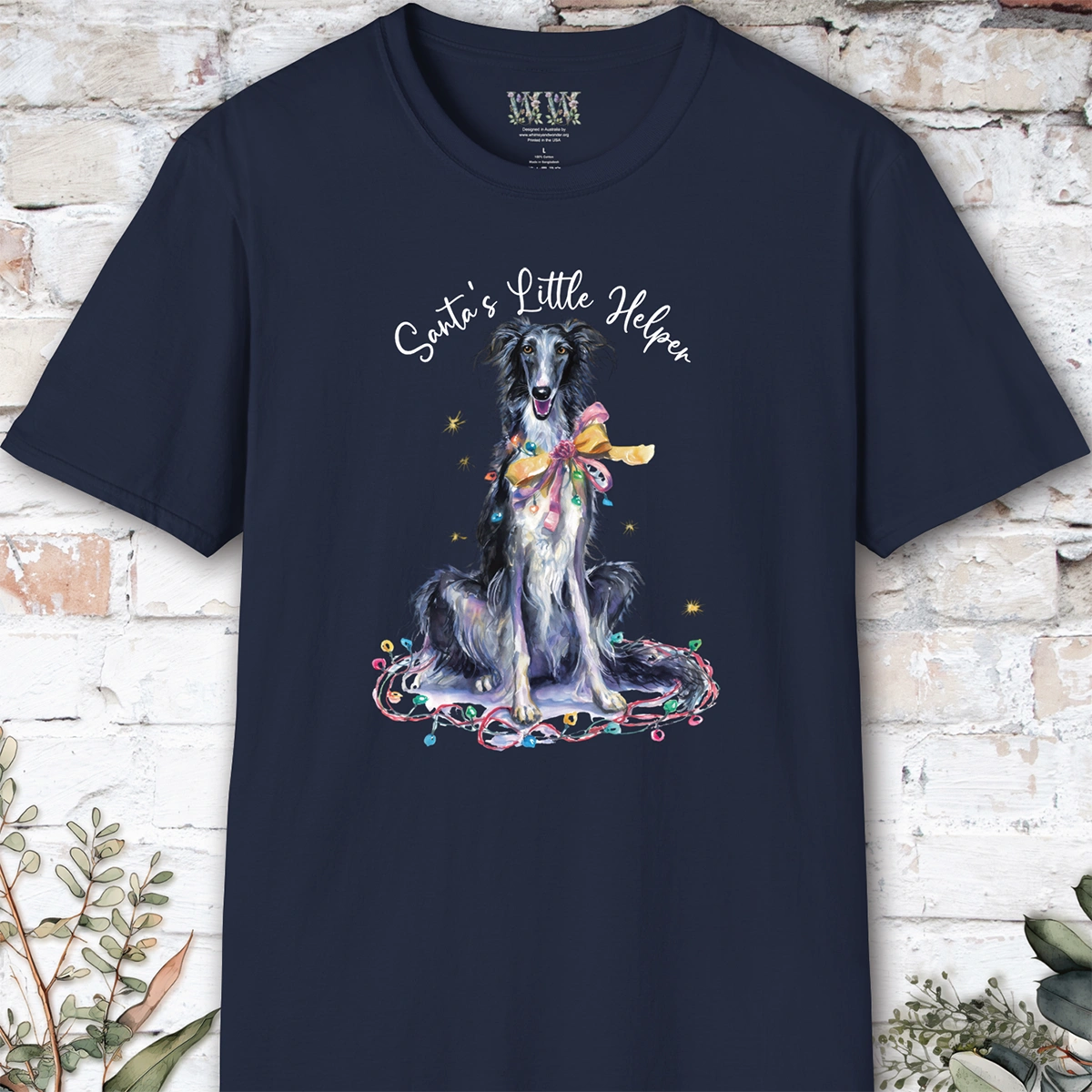 Silken Windhound #1 Santa's little helper. unisex T shirt