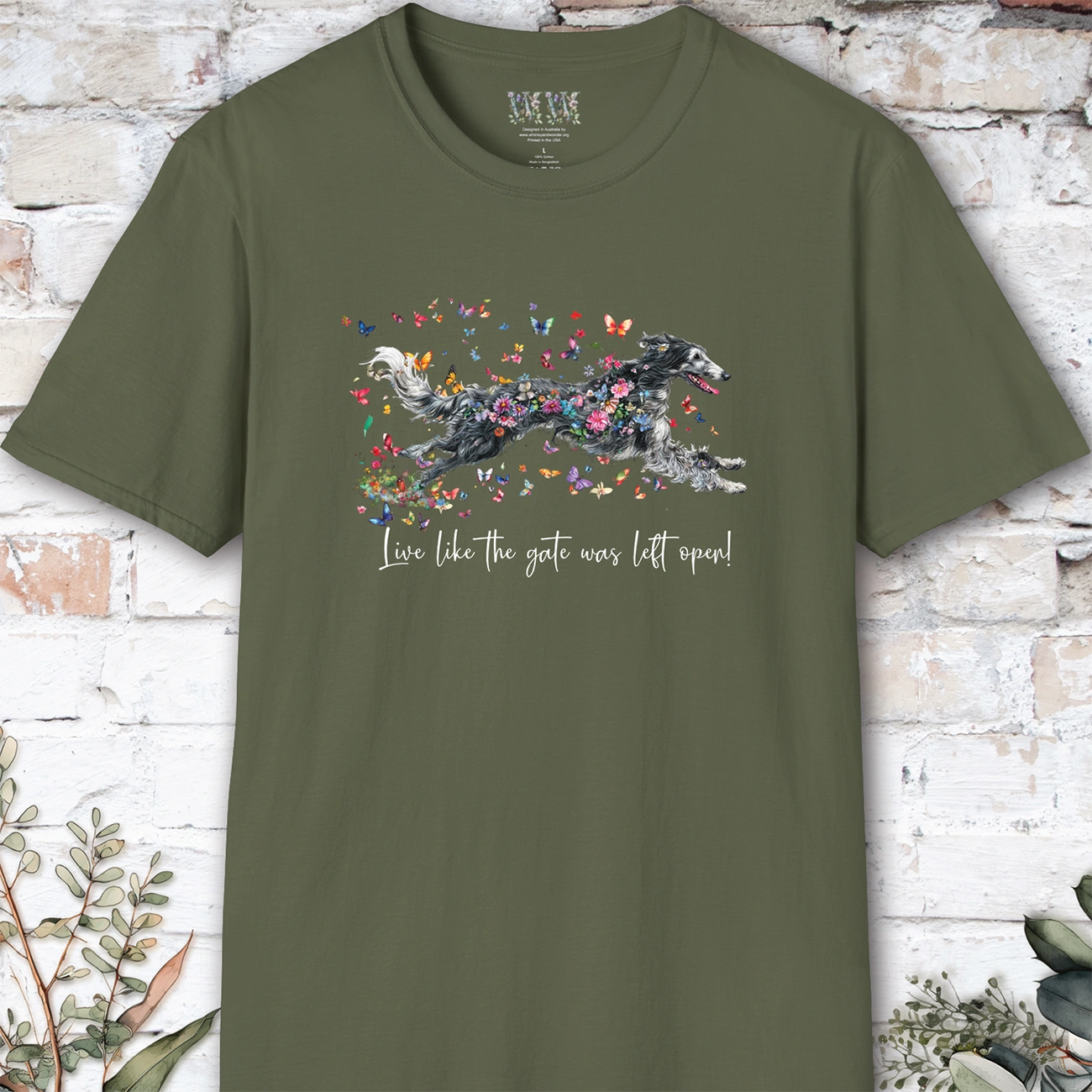 Silken Windhound #2 Live like the gate was left open, unisex T-Shirt