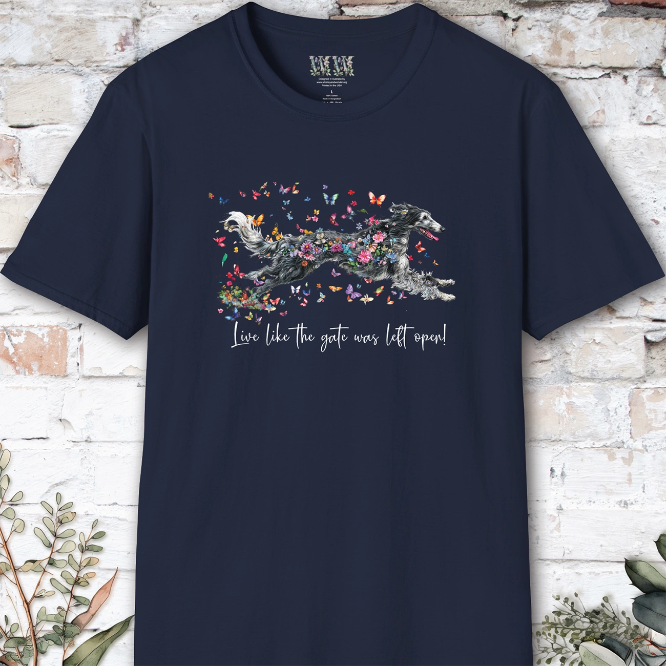 Silken Windhound #2 Live like the gate was left open, unisex T-Shirt