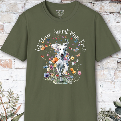 Silken Windhound #1 Let your spirit run free, unisex T-Shirt