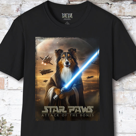 Tri Colour Collie Star Paws Unisex T shirt