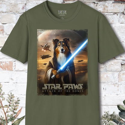 Tri Colour Collie Star Paws Unisex T shirt