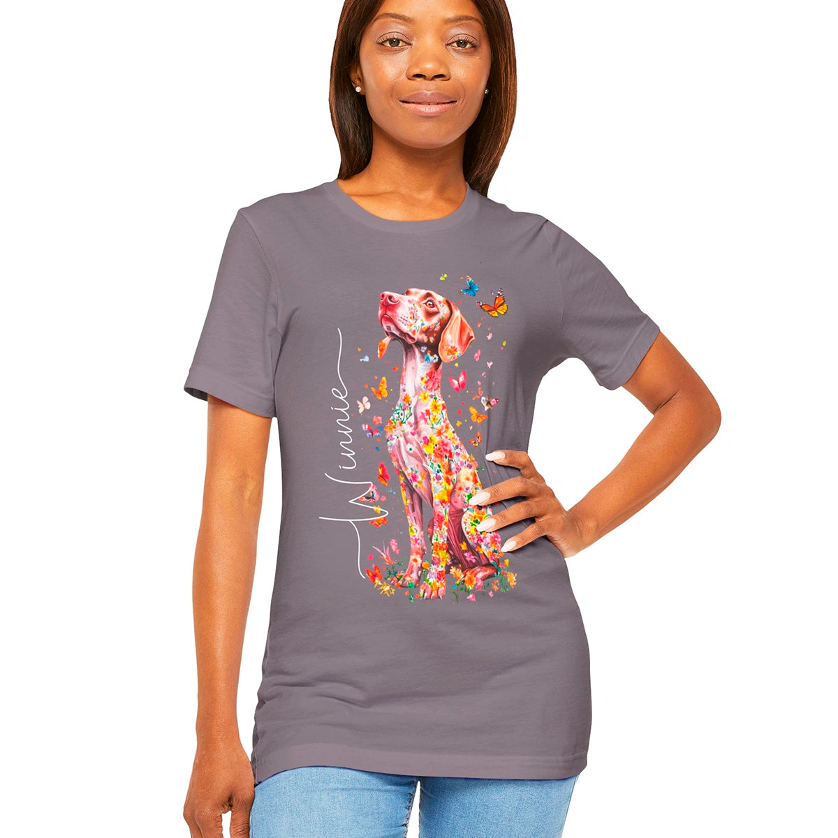 Vizsla #1 Floral Personalized T shirt