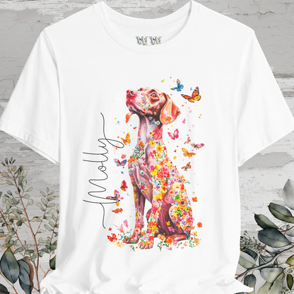 Vizsla #1 Floral Personalized T shirt