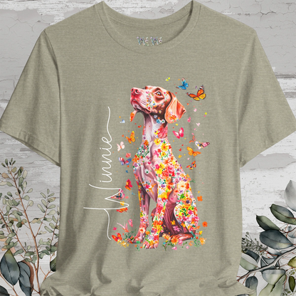 Vizsla #1 Floral Personalized T shirt