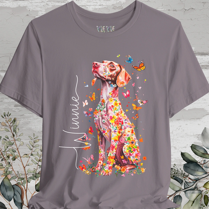 Vizsla #1 Floral Personalized T shirt