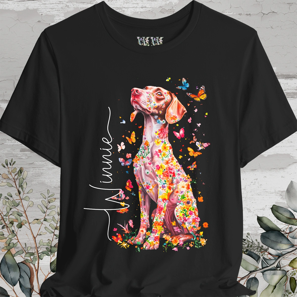 Vizsla #1 Floral Personalized T shirt