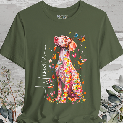 Vizsla #1 Floral Personalized T shirt