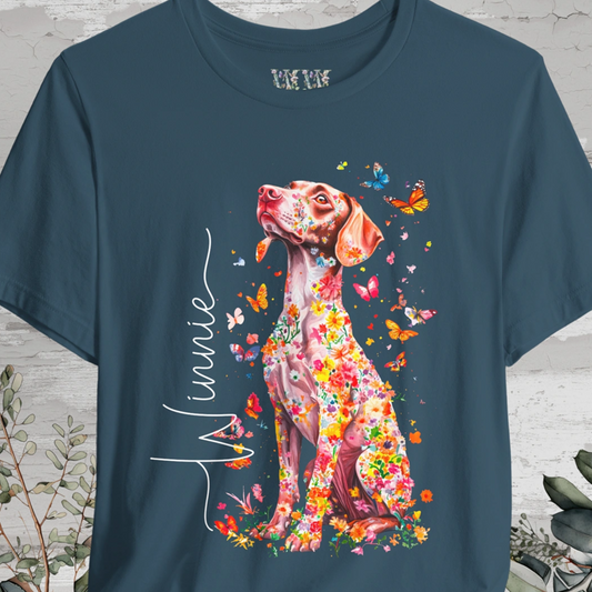 Vizsla #1 Floral Personalized T shirt