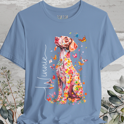 Vizsla #1 Floral Personalized T shirt