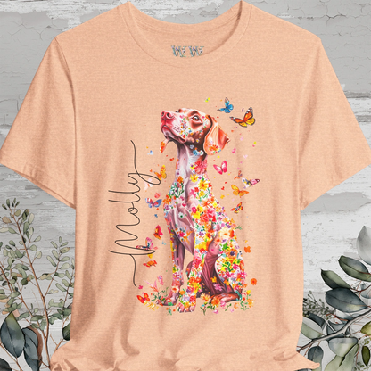 Vizsla #1 Floral Personalized T shirt