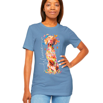 Vizsla #2 Floral Personalized T shirt