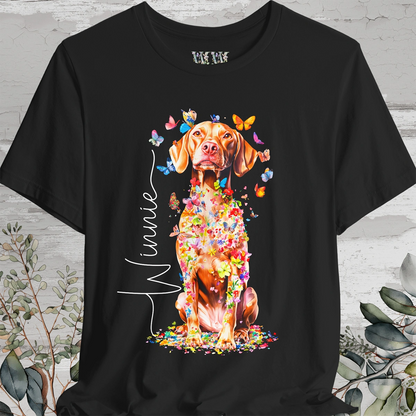 Vizsla #2 Floral Personalized T shirt