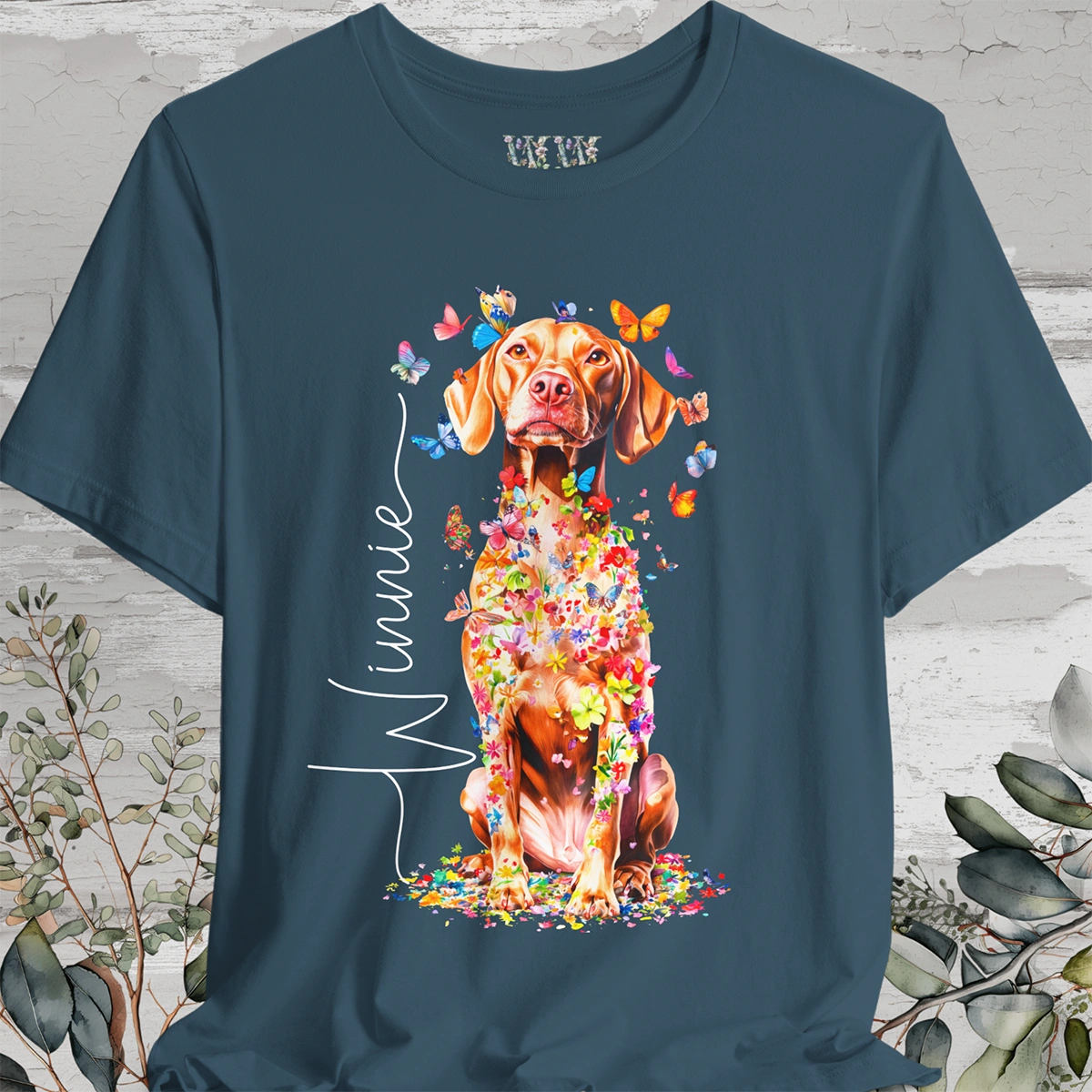 Vizsla #2 Floral Personalized T shirt